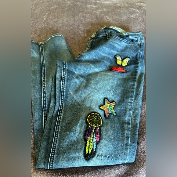 Indigo Rein ankle jeans with patches Size 15 - Picture 4 of 5